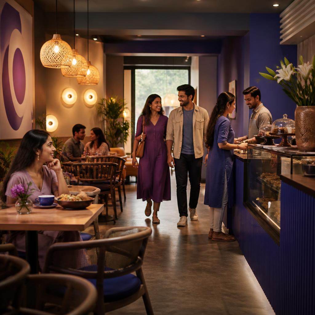 People meeting at a neighborhood café